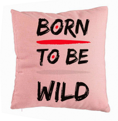 Perna Decorativa Model Born to Be Wild 40x40 cm Roz Husa Detasabila Burduf 