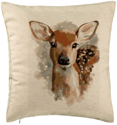 Perna Decorativa Model Caprioara 40x40 cm Bej Husa Detasabila Burduf 
