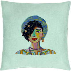 Perna Decorativa Model Colorful Fashion 40x40 cm Verde Menta Husa Detasabila Burduf 