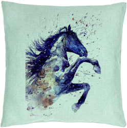 Perna Decorativa Model Colorful Horse 40x40 cm Verde Menta Husa Detasabila Burduf 