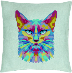 Perna Decorativa Model Contrast Cat 40x40 cm Verde Menta Husa Detasabila Burduf 