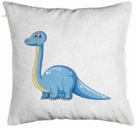 Perna Decorativa Model copii Blue Dinozaur 40x40 cm Alb Murdar Husa Detasabila Burduf 