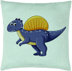 Perna Decorativa Model copii Dinozaur Mov inchis 40x40 cm Verde Menta Husa Detasabila Burduf 