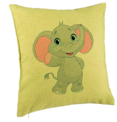 Perna Decorativa Model copii Elefant 40x40 cm Verde Husa Detasabila Burduf 