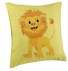 Perna Decorativa Model copii Little Lion 40x40 cm Verde Husa Detasabila Burduf 