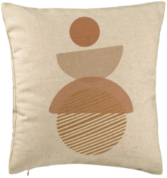 Perna Decorativa Model cu ModeI Abstract Creativ 1 40x40 cm Bej Husa Detasabila Burduf 
