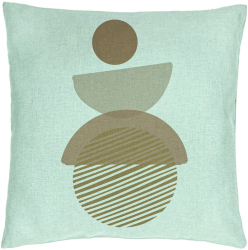 Perna Decorativa Model cu ModeI Abstract Creativ 1 40x40 cm Verde Menta Husa Detasabila Burduf 