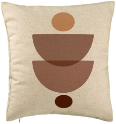 Perna Decorativa Model cu Model Abstract Creativ 3 40x40 cm Bej Husa Detasabila Burduf 