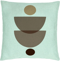Perna Decorativa Model cu Model Abstract Creativ 3 40x40 cm Verde Menta Husa Detasabila Burduf 