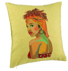 Perna Decorativa Model Curly African 40x40 cm Verde Husa Detasabila Burduf 