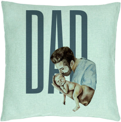 Perna Decorativa Model Dads Love 40x40 cm Verde Menta Husa Detasabila Burduf 