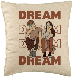 Perna Decorativa Model Dream Friends 40x40 cm Bej Husa Detasabila Burduf 