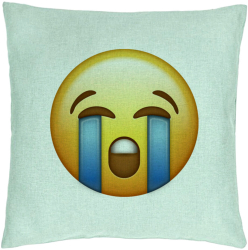 Perna Decorativa Model Emoji Cry 40x40 cm Verde Menta Husa Detasabila Burduf 