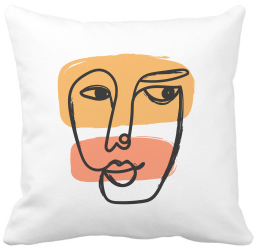 Perna Decorativa Model Fata Femeie 40x40 cm Alba Mata Husa Detasabila Burduf 