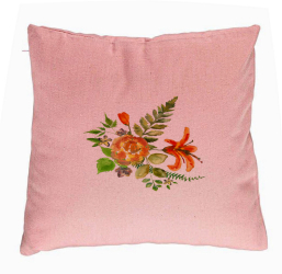 Perna Decorativa Model Florale 40x40 cm Roz Husa Detasabila Burduf 
