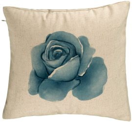 Perna Decorativa Model Florale Trandafir Bejstru 40x40 cm Bej Husa Detasabila Burduf 
