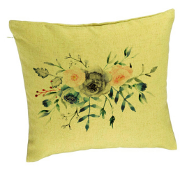 Perna Decorativa Model Florale Verdestre 40x40 cm Verde Husa Detasabila Burduf 
