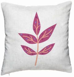 Perna Decorativa Model Florale Yuko 40x40 cm Alb Murdar Husa Detasabila Burduf 