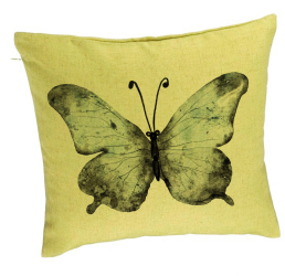 Perna Decorativa Model Fluture 1 Blue and Black 40x40 cm Verde Husa Detasabila Burduf 