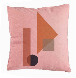 Perna Decorativa Model Forme Geometrice 1 Multicolor 40x40 cm Roz Husa Detasabila Burduf 