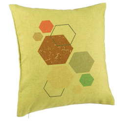 Perna Decorativa Model Forme Geometrice 3 Multicolor 40x40 cm Verde Husa Detasabila Burduf 