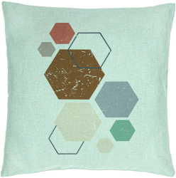 Perna Decorativa Model Forme Geometrice 3 Multicolor 40x40 cm Verde Menta Husa Detasabila Burduf 