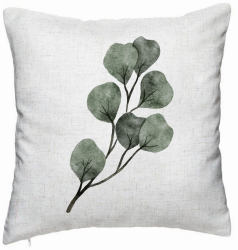 Perna Decorativa Model Frunze 40x40 cm Alb Murdar Husa Detasabila Burduf 
