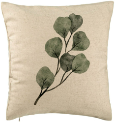 Perna Decorativa Model Frunze 40x40 cm Bej Husa Detasabila Burduf 