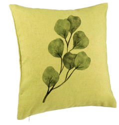 Perna Decorativa Model Frunze 40x40 cm Verde Husa Detasabila Burduf
