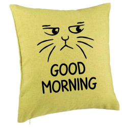 Perna Decorativa Model Good Morning 40x40 cm Verde Husa Detasabila Burduf