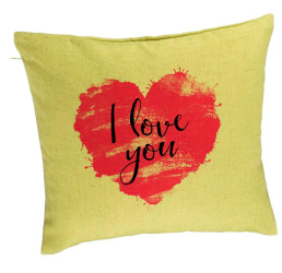 Perna Decorativa Model I Love You 40x40 cm Verde Husa Detasabila Burduf 