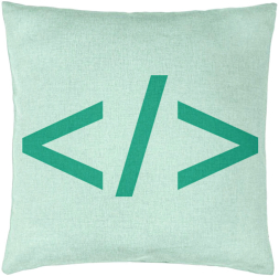 Perna Decorativa Model IT Coder 40x40 cm Verde Menta Husa Detasabila Burduf 