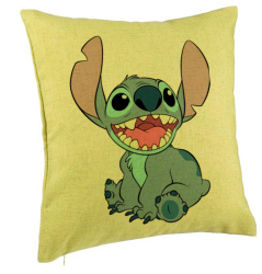 Perna Decorativa Model Lino din Desene Animate 40x40 cm Verde Husa Detasabila Burduf