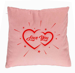 Perna Decorativa Model Love You 40x40 cm Roz Husa Detasabila Burduf 