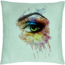 Perna Decorativa Model Multicolor Eye 40x40 cm Verde Menta Husa Detasabila Burduf 