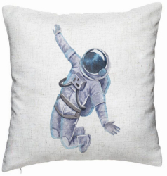 Perna Decorativa Model On the Moon 40x40 cm Alb Murdar Husa Detasabila Burduf