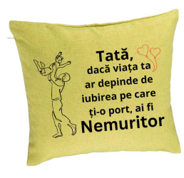 Perna Decorativa Model pentru Tata 10 40x40 cm Verde Husa Detasabila Burduf 