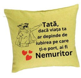 Perna Decorativa Model pentru Tata 7 40x40 cm Verde Husa Detasabila Burduf 