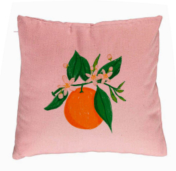 Perna Decorativa Model Portocala 40x40 cm Roz Husa Detasabila Burduf 