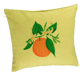 Perna Decorativa Model Portocala 40x40 cm Verde Husa Detasabila Burduf