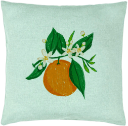 Perna Decorativa Model Portocala 40x40 cm Verde Menta Husa Detasabila Burduf 