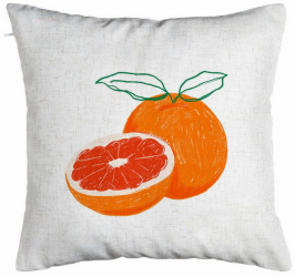 Perna Decorativa Model Portocale 40x40 cm Alb Murdar Husa Detasabila Burduf 
