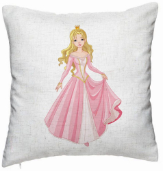 Perna Decorativa Model Printesa de Aur 40x40 cm Alb Murdar Husa Detasabila Burduf 