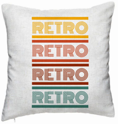 Perna Decorativa Model Retro Colors 40x40 cm Alb Murdar Husa Detasabila Burduf 