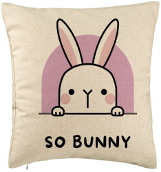 Perna Decorativa Model So Bunny 40x40 cm Bej Husa Detasabila Burduf 