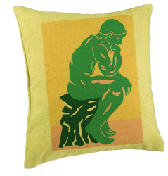 Perna Decorativa Model The Thinker 40x40 cm Verde Husa Detasabila Burduf 