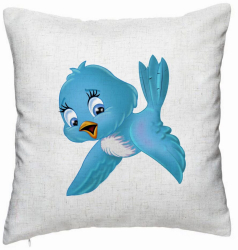 Perna Decorativa Model TweetTweet 40x40 cm Alb Murdar Husa Detasabila Burduf 