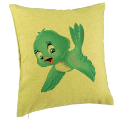 Perna Decorativa Model TweetTweet 40x40 cm Verde Husa Detasabila Burduf 