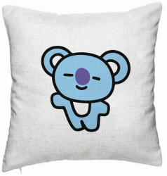 Perna Decorativa Model Ursulet Koala 40x40 cm Alb Murdar Husa Detasabila Burduf 