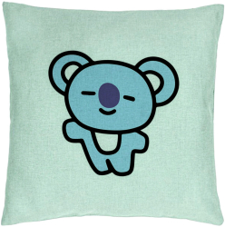 Perna Decorativa Model Ursulet Koala 40x40 cm Verde Menta Husa Detasabila Burduf 